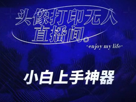 音浪收到手软的蓝海项目。抖音头像打印直播间无人直播，一分钟开播，小白上手神器，一个软件做到，多种直播变现