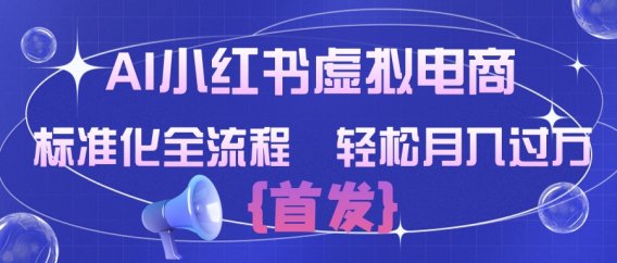 AI小红书虚拟电商  标准化全流程 轻松月入过万