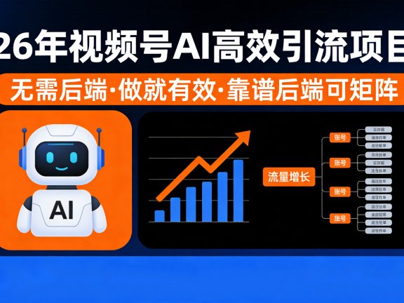 26年最新视频号AI暴力引流项目，无需后端，会剪视频就可以，单日轻松变现1千➕，轻松月入5w！！！